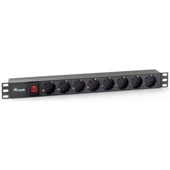 Regleta alimentacion equip rack 19pulgadas 1u 8 tomas 3500w cable 1.8m interruptor