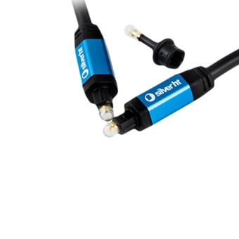 Cable silver ht high end 2 fibra optica + adaptador jack 3.5mm -  macho - macho -  2.5m -  negro