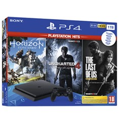 Consola sony ps4 1tb + uc4 - tlou - hzd  -