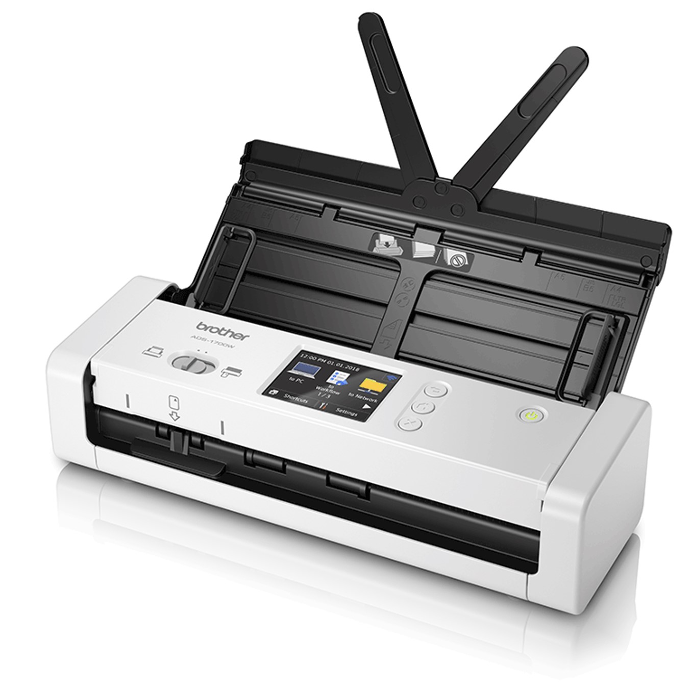 Escaner documental compacto brother ads - 1700w departamental - 25ppm - duplex automatico - micro usb 3.0 - wifi - adf 20 hojas - dni