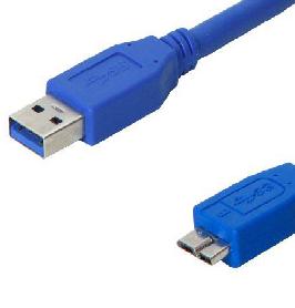 Cable usb 3.0 a micro b 0.5m negro para disco duro externo