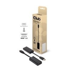 Adaptador club 3d mini displayport a hdmi 2.0 activo
