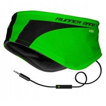 Cinta diadema sbs para correr con auriculares verde