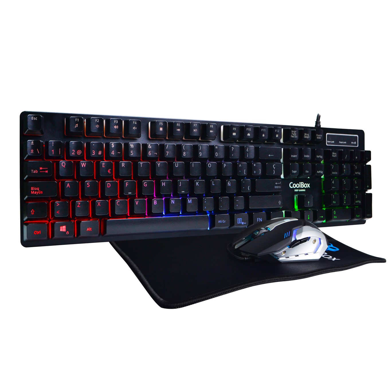 Kit gaming coolbox coo - dgktr08 teclado + raton + mousepad