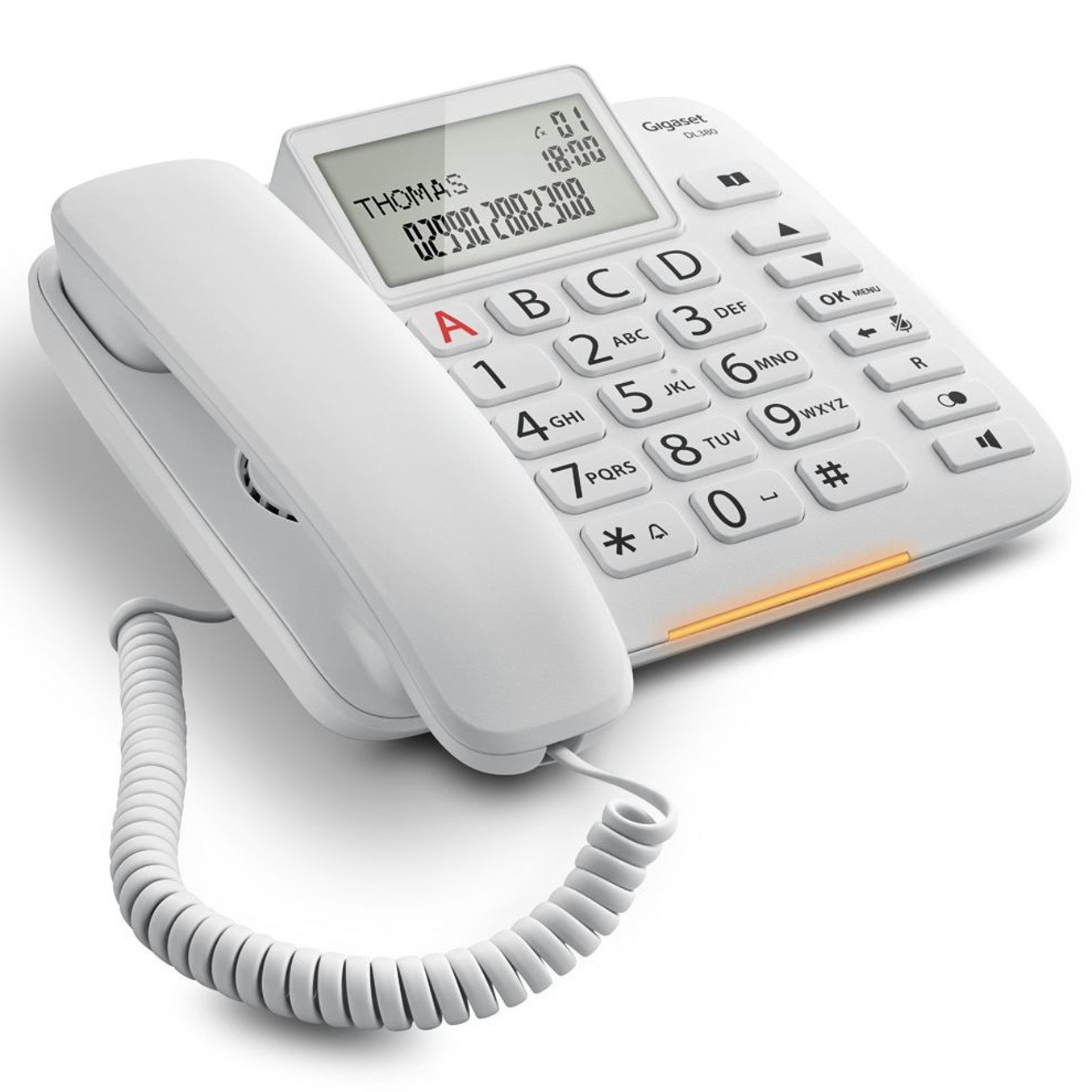 Telefono fijo gigaset dl380 blanco 99 numeros agenda -  10 tonos