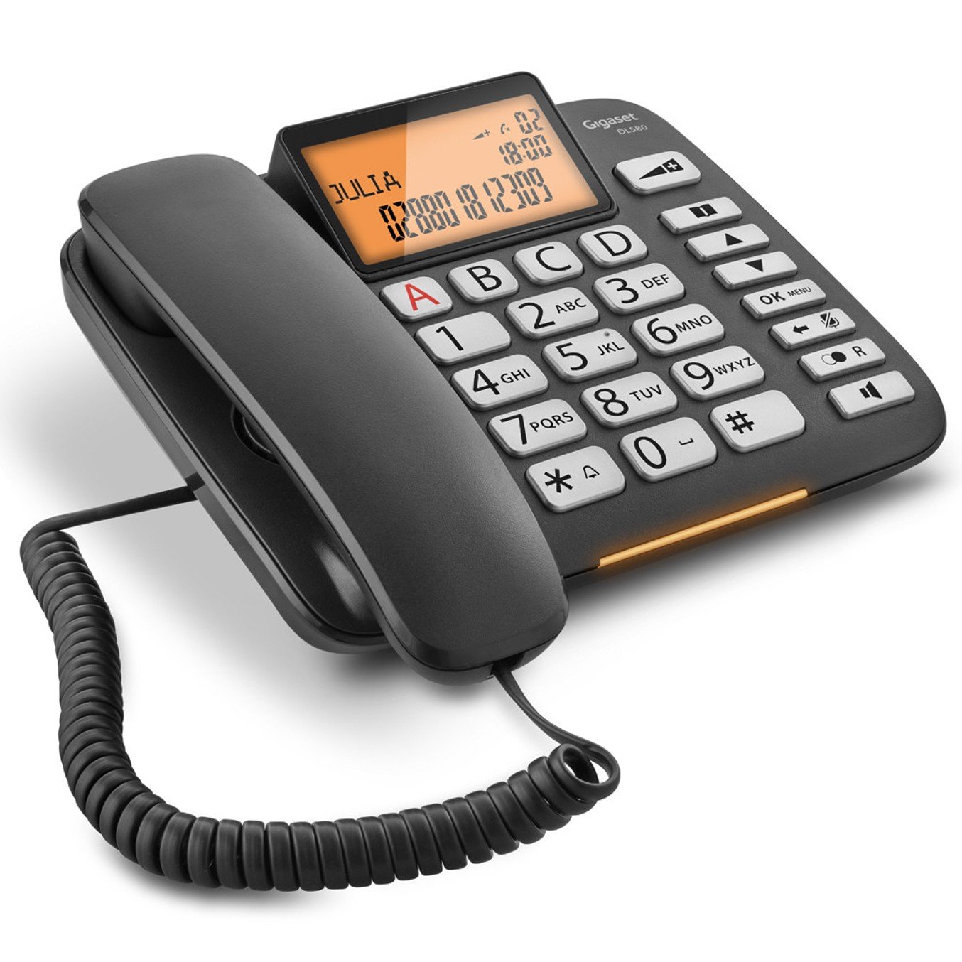 Telefono fijo gigaset dl580 negro 99 numeros agenda -  10 tonos