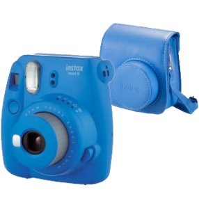 Kit camara fujifilm instax mini 9 azul +funda