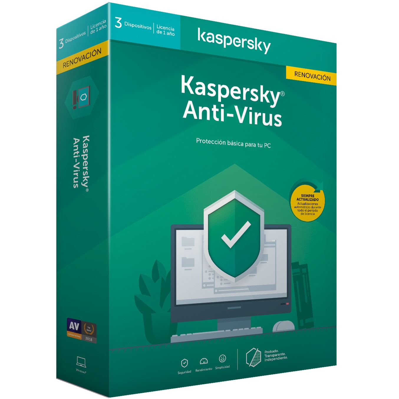 Antivirus kaspersky kav 2020 renovacion 3 licencias