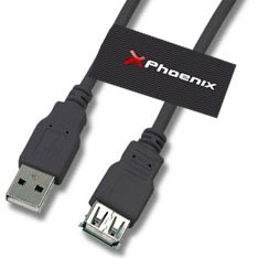 Cable phoenix usb 2.0 a macho a hembra 5m negro
