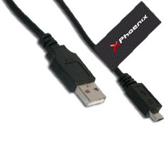 Cable phoenix phcableusbamicro10 usb a macho a macho micro usb 5 pines 1metro carga y transfiere datos otg  negro