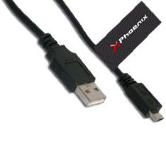 Cable phoenix phcableusbamicro3 usb a macho a macho micro usb 5 pines 30 cm carga y transfiere datos otg  negro