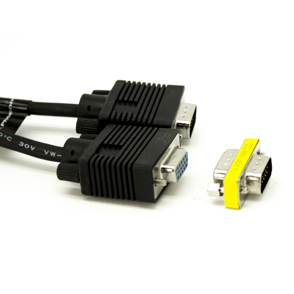 Cable adaptador - prolongador  vga phoenix macho macho 10m negro
