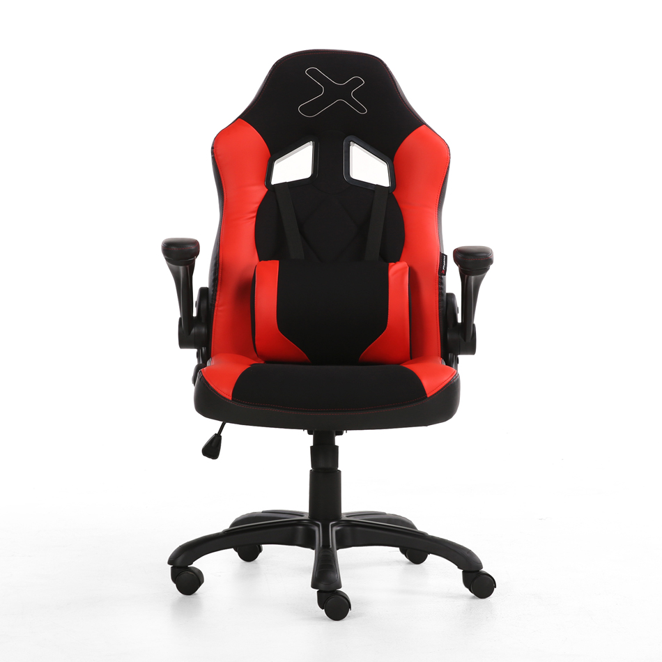 Silla gaming  phoenix phfactorchair ajustable altura y bloqueo - reposabrazos abataibles antideslizamiento - cojin lumbar ajustable - respaldo  adjustable 15º - giro 360º ruedas nylon  - negro y rojo