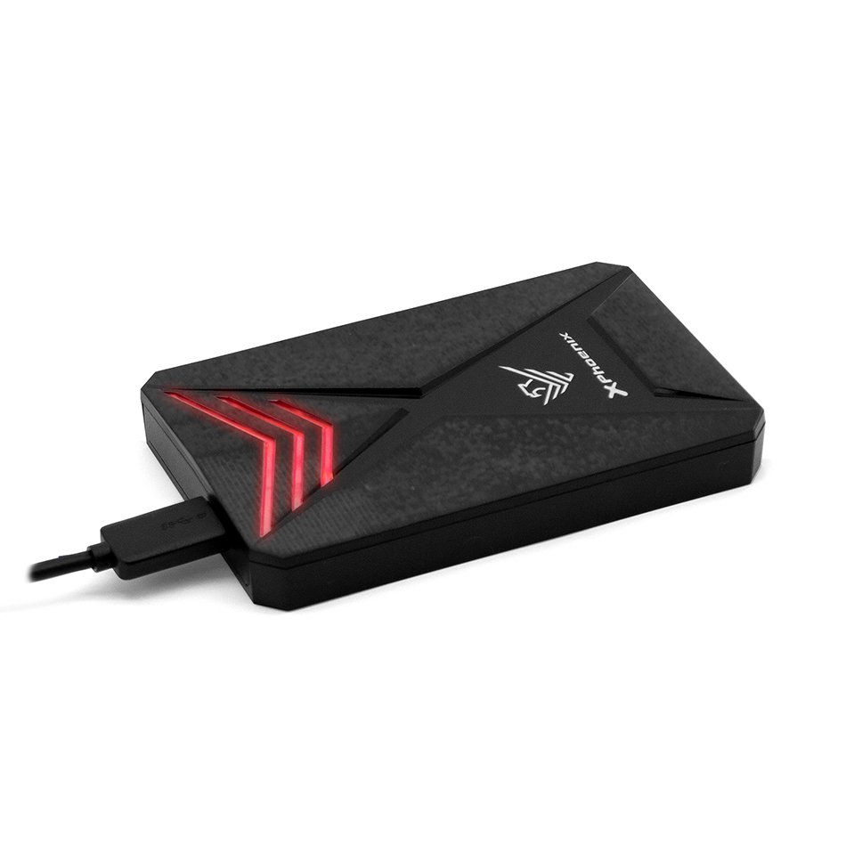 Caja externa portatil disco duro - carcasa ssd led phoenix - usb 3.0 - 2.5pulgadas hdd - look gaming