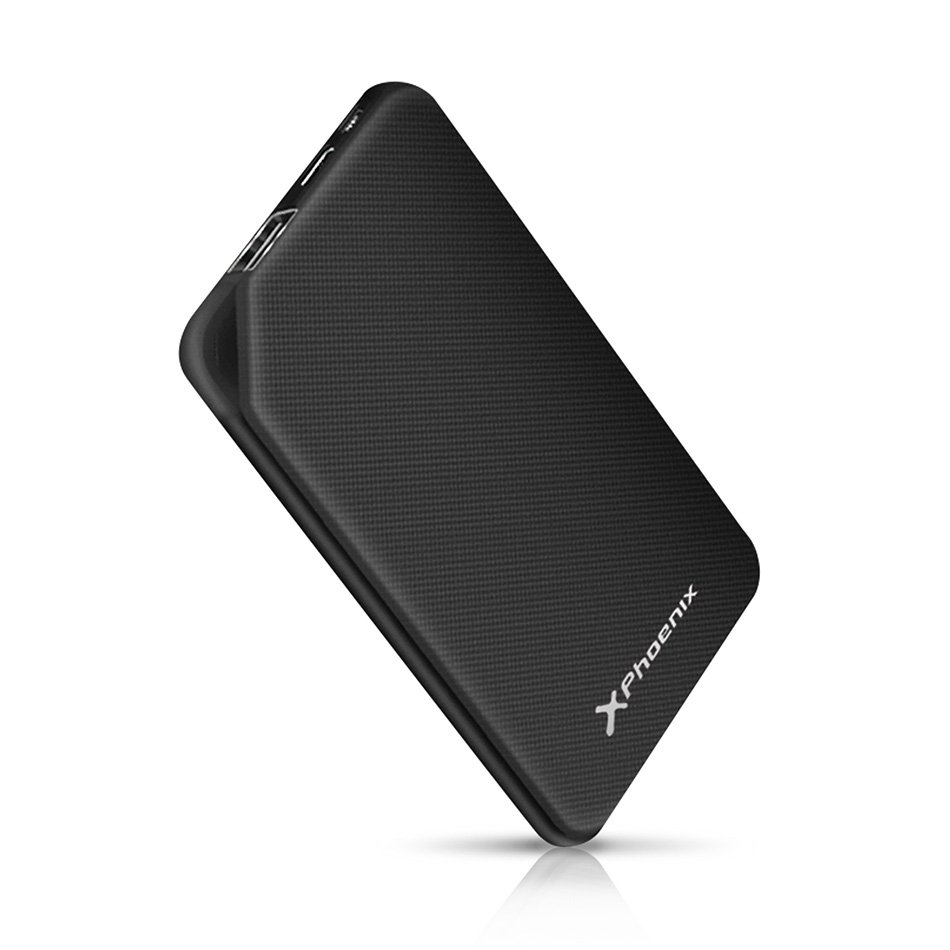 Bateria externa portatil powerbank phoenix 5000mah 1a 1 usb y tipo c phoenix negra
