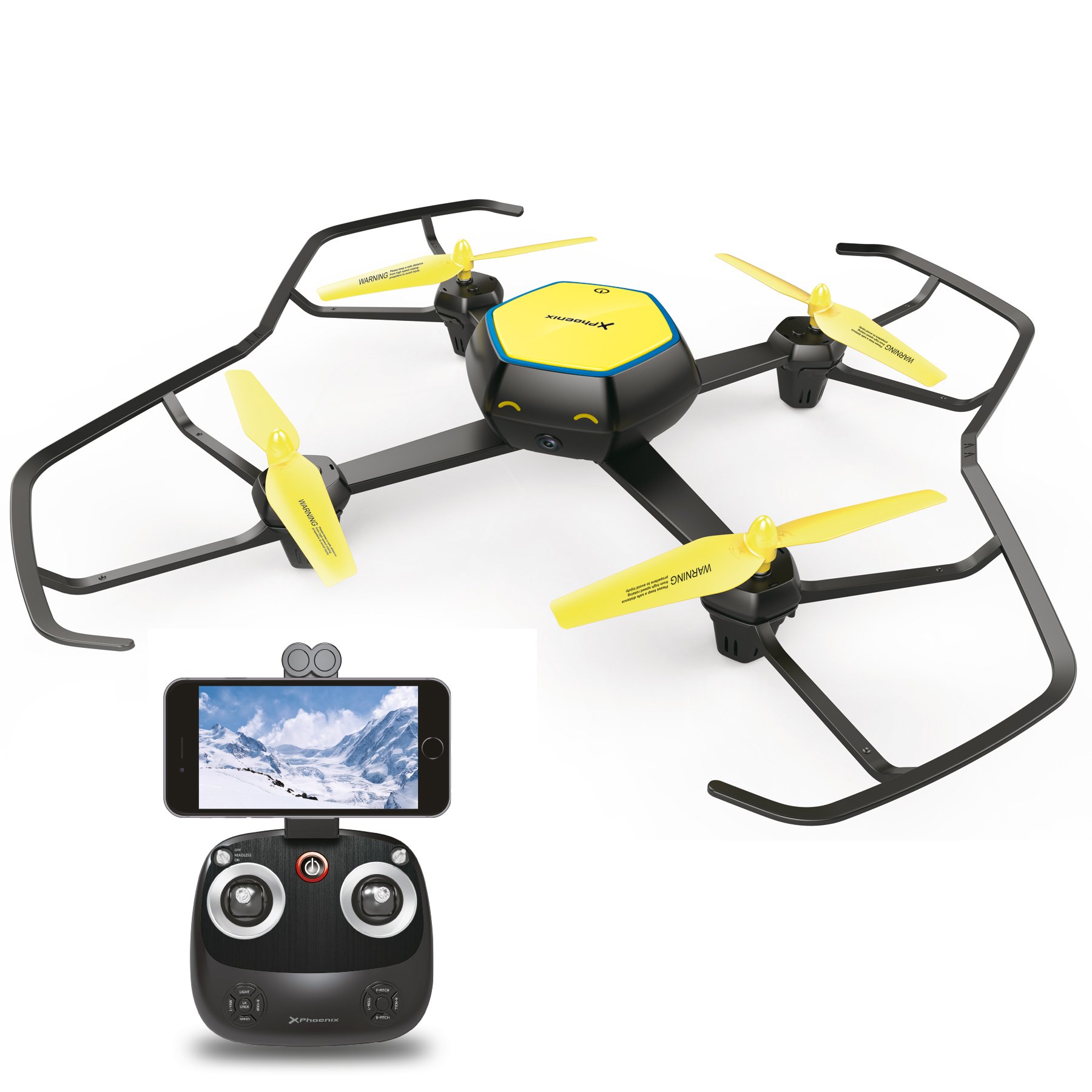 Drone cuadricoptero phoenix phquadcoptermfpv 6 ejes - radio control - estabilizador altura hovering - camara 360p wifi fpv - sin cabeza - auto despegue y aterrizaje - luces led - 2 velocidades negro 1 Drone cuadricoptero phoenix phquadcoptermfpv 6 ejes - radio control - estabilizador altura hovering - camara 360p wifi fpv - sin cabeza - auto despegue y aterrizaje - luces led - 2 velocidades negro
