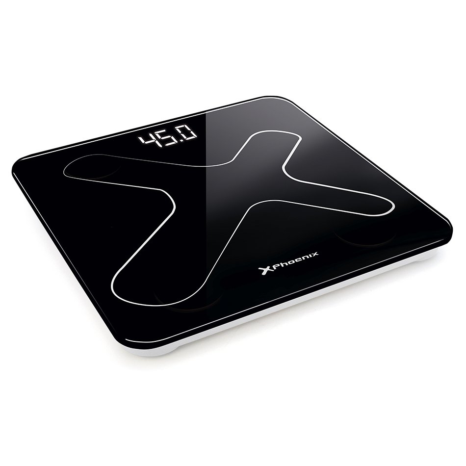 Bascula de baño digital phoenix - pantalla led - peso max 180kg - autoapagado - negra