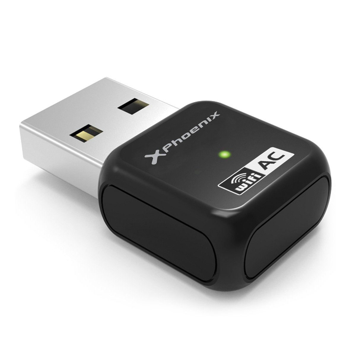 Adaptador usb 2.0 wifi phoenix 600 mbps phw - nano600 dual band 2.4 y 5 ghz 600 mbps tecnologia displaylink - formato nano - color negro