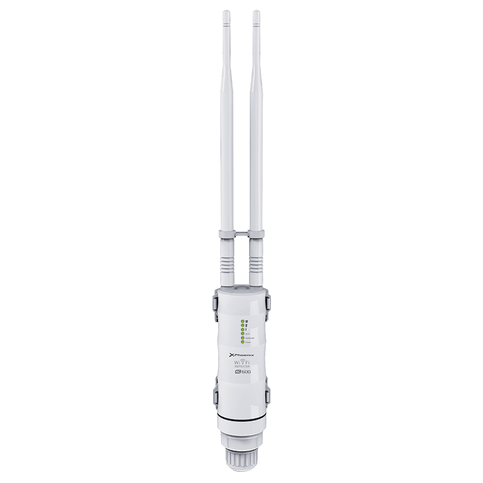Repetidor - extensor de cobertura - router - punto de acceso para exteriores outdoor  phoenix phw - repeater600out wifi a -  an - g - b n 600mbps 2.4 - 5ghz  2 antenas - wan - lan - poe - resistente agua ip65