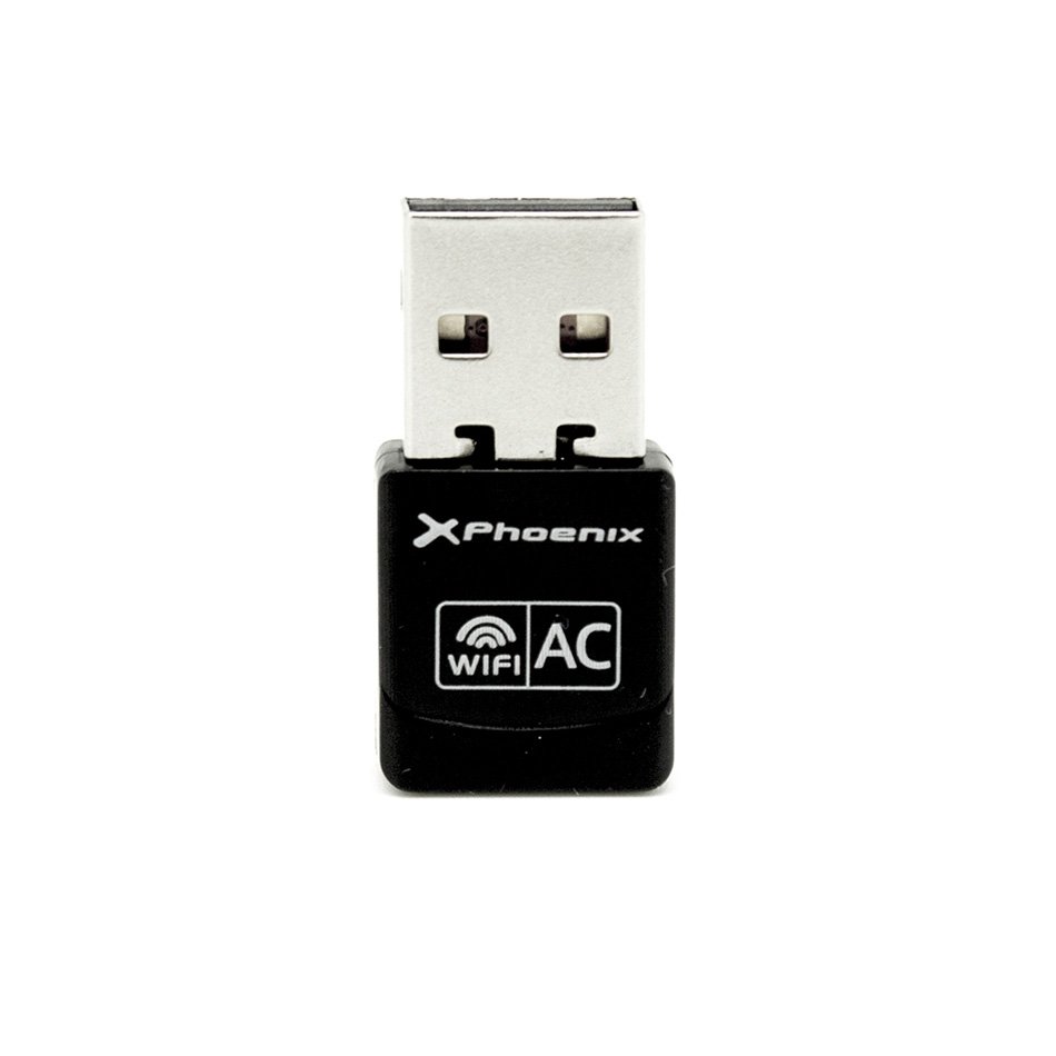Adaptador receptor pincho usb 2.0 wifi phoenix 600 mbps dual band 2.4 y 5 ghz 600 mbps chipset realtek con antena integrada - formato nano - color negro