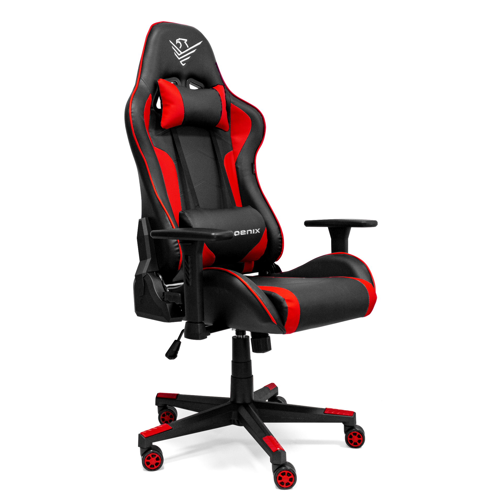 Silla gaming phoenix xthrone ajustable altura y bloqueo - reposabrazos regulables y antideslizamiento - cojin lumbar y cervical - respaldo adjustable 15º - giro 360º ruedas nylon - rojo