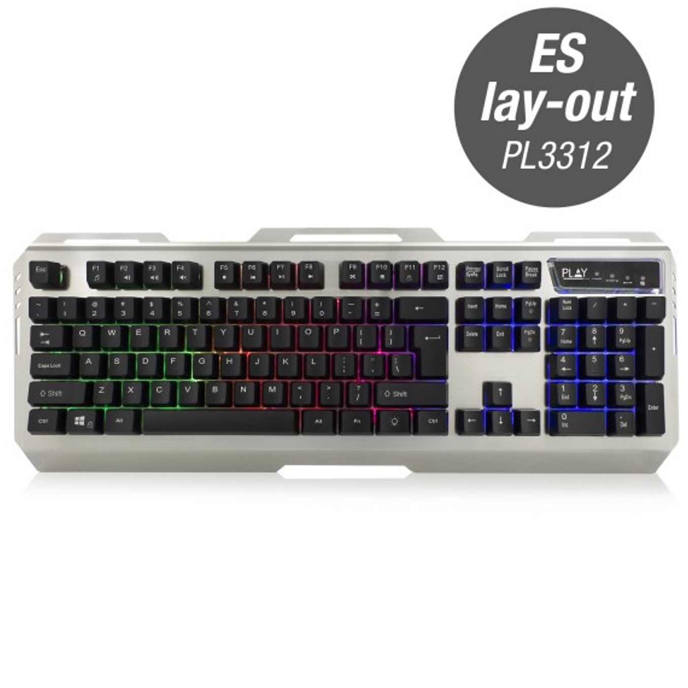 Teclado gaming ewent pl3312 aluminio retroiluminado usb