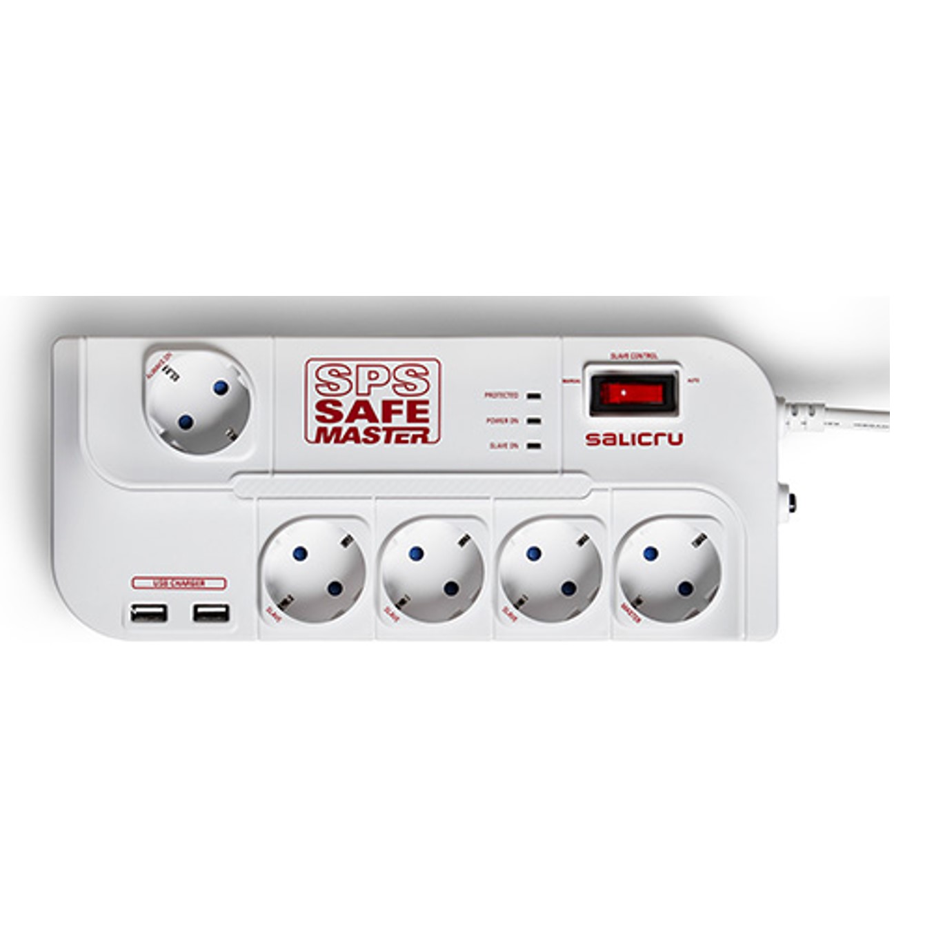 Regleta salicru sps.safe master proteccion inteligente 5 tomas schuko hub usb