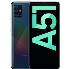 Telefono movil smartphone samsung galaxy a51 black 6.5pulgadas -  128gb rom -  4gb ram -  48+12+5+5 mpx -  32 mpx -  dual sim -  lector de huella