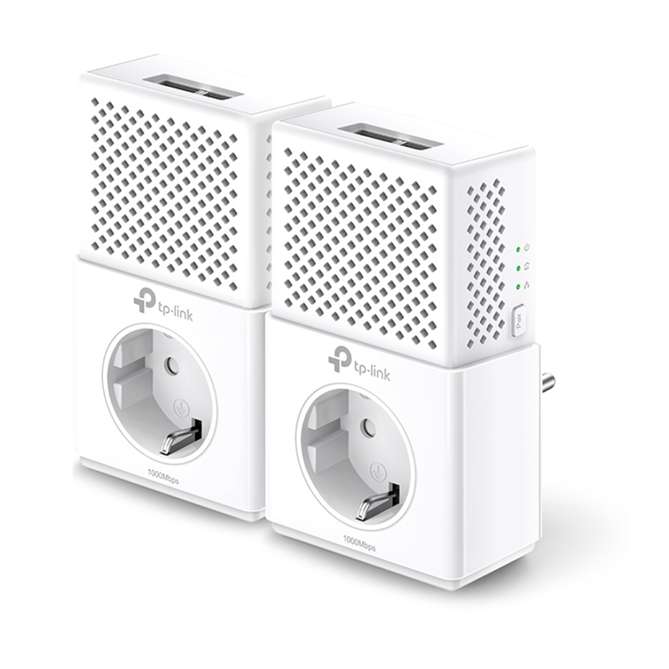 Pack x2 adaptadores de red linea electrica 1000mbps power line con enchufe tp - link