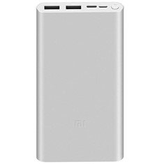 Bateria externa portatil xiaomi power bank 3 - 10000 mah 18w carga rapida 3.0 - plata