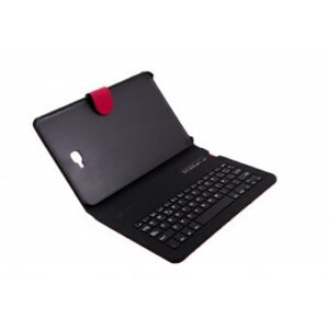 Funda silver ht para tablet samsung tab a 10 roja + teclado bluetooth