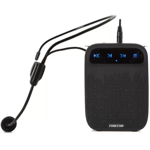 Amplificador portatil fonestar compacto de cintura alta - voz 18w - 120 - 12000hz - jack 3 Amplificador portatil fonestar compacto de cintura alta - voz 18w - 120 - 12000hz - jack 3.5mm - usb - micro sd - mp3 - reproductor - grabador - microfono de cabeza manos libres