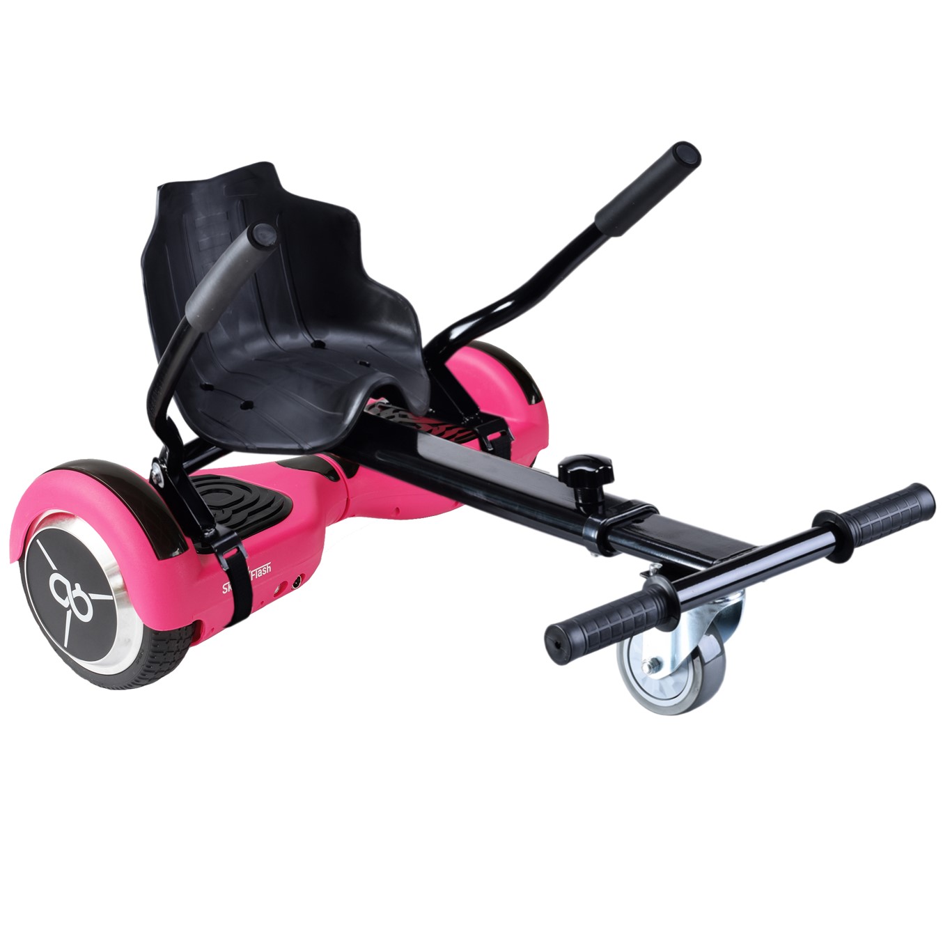 Kit asiento kart + hoverboard skateflash k6 rosa rueda 6 Kit asiento kart + hoverboard skateflash k6 rosa rueda 6.5pulgadas bateria 4400mah motor 500w - bolsa de transporte