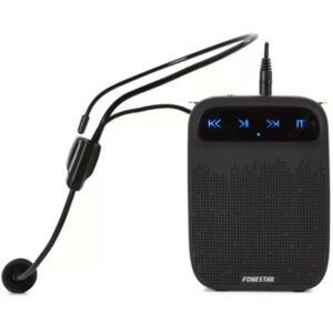 Amplificador portatil fonestar compacto de cintura alta - voz 18w - 120 - 12000hz - jack 3.5mm - usb - micro sd - mp3 - reproductor - grabador - microfono de cabeza manos libres