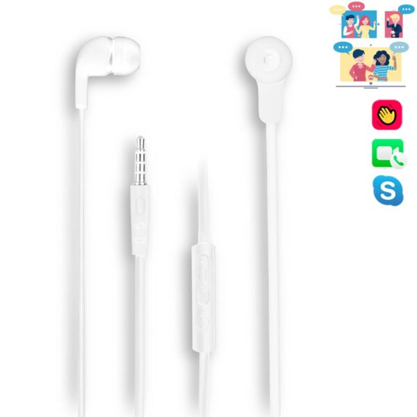 Auriculares intrauditivos ngs cross skip white -  tecnologia voz assistant - 20hz - 20khz - 106db  - jack 3.5mm - cable 1.2m