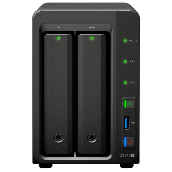 Servidor nas synology disk station ds718+ 2 gb 2 bahias raid ethernet gigabit