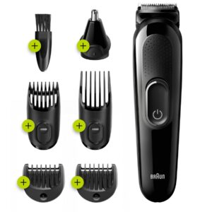 Kit afeitado braun mgk3220 multifuncion - 6 en 1 - cortapelos - 50 minutos autonomia - sin cable - 13 longitudes