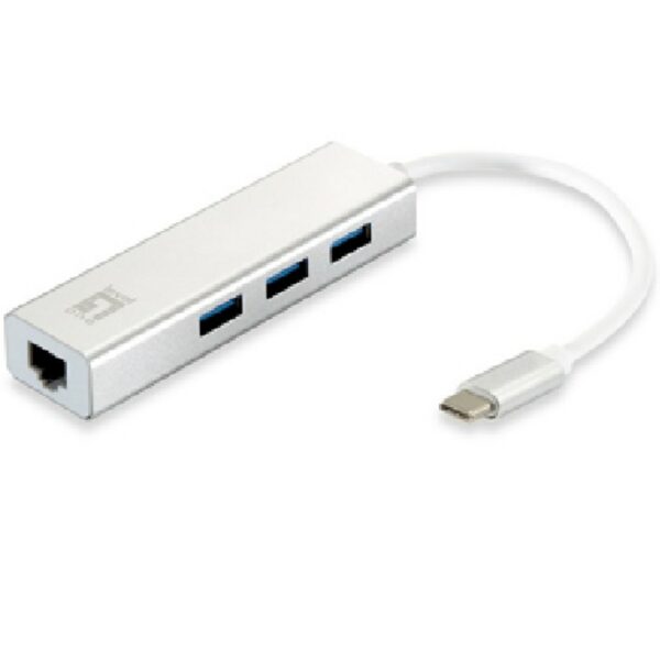 Adaptador usb - c level one a gigabit ethernet rj45 + hub usb 3.0 3 puertos