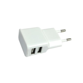 Adaptador cargador de corriente silver ht para ipad y tablet - 2 usb - 10w - 2a - blanco 1 Adaptador cargador de corriente silver ht para ipad y tablet - 2 usb - 10w - 2a - blanco
