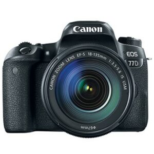 Camara digital reflex canon eos 77d + ef - s 18 - 135mm f3.5 - 5.6 is nano usm - cmos - 24.2mp - digic 7 - 45 puntos de enfoque - full hd - wifi - nfc - bluetooth