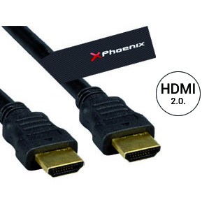 Cable hdmi version 2 Cable hdmi version 2.0 phoenix phcablehdmi3m+ a macho a macho 3 metros conexion oro alta velocidad ethernet hasta 4k uhdtv 3840x2160@60hz hasta 18 gbits negro (awg28)